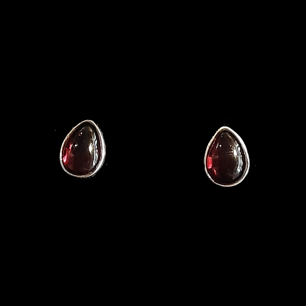 Silver Gemstone Ear Studs